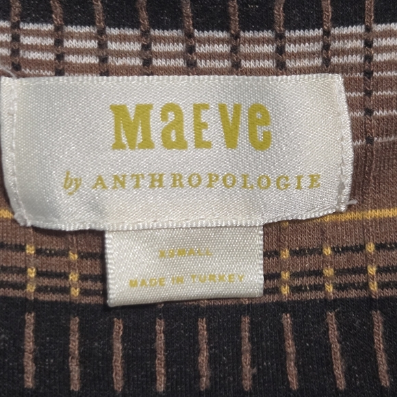 Maeve Anthropologie Boho Retro Striped Wrap Midi Dress Size XS - Picture 9 of 10